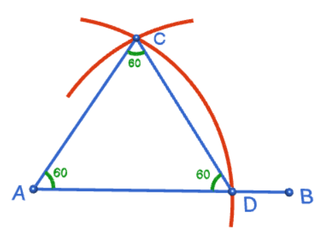 Constructing a 60 Degree Angle and an Equilateral Triangle