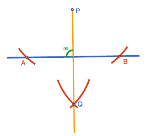 Constructing the Perpendicular to a Line Segment at a Point NOT on the Line Segment