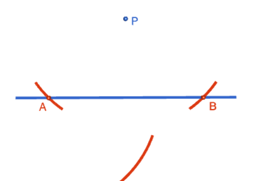 Constructing the Perpendicular to a Line Segment at a Point NOT on the Line Segment