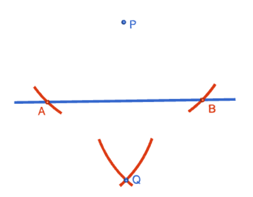 Constructing the Perpendicular to a Line Segment at a Point NOT on the Line Segment