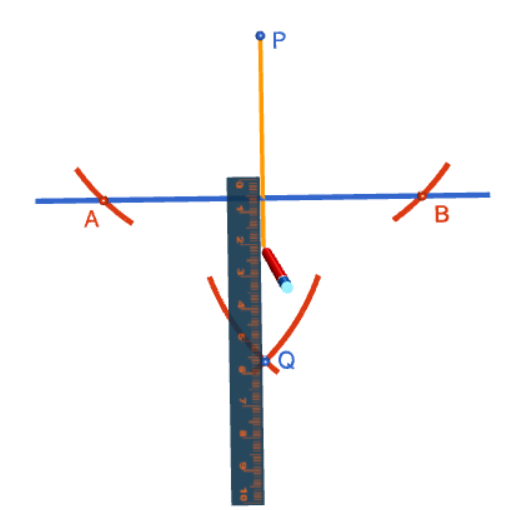 Constructing the Perpendicular to a Line Segment at a Point NOT on the Line Segment