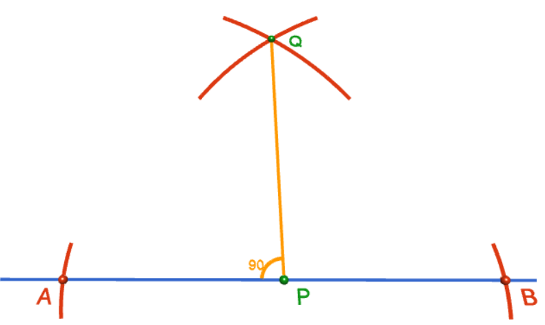 Constructing the Perpendicular to a Line Segment at a Point on the Line Segment