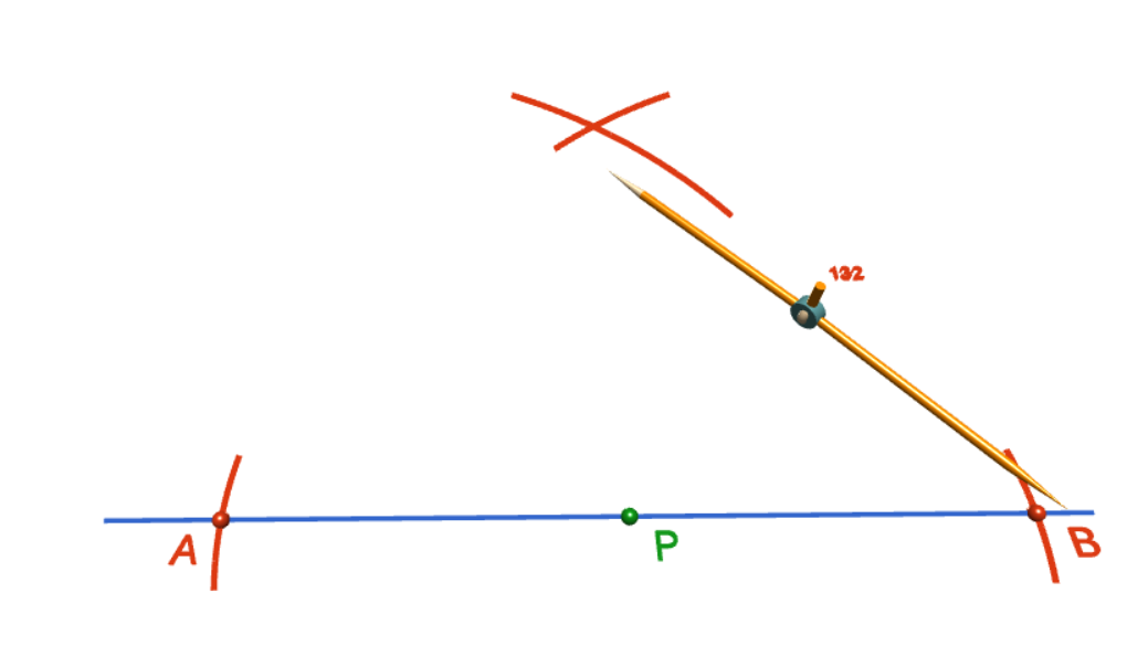 Constructing the Perpendicular to a Line Segment at a Point on the Line Segment