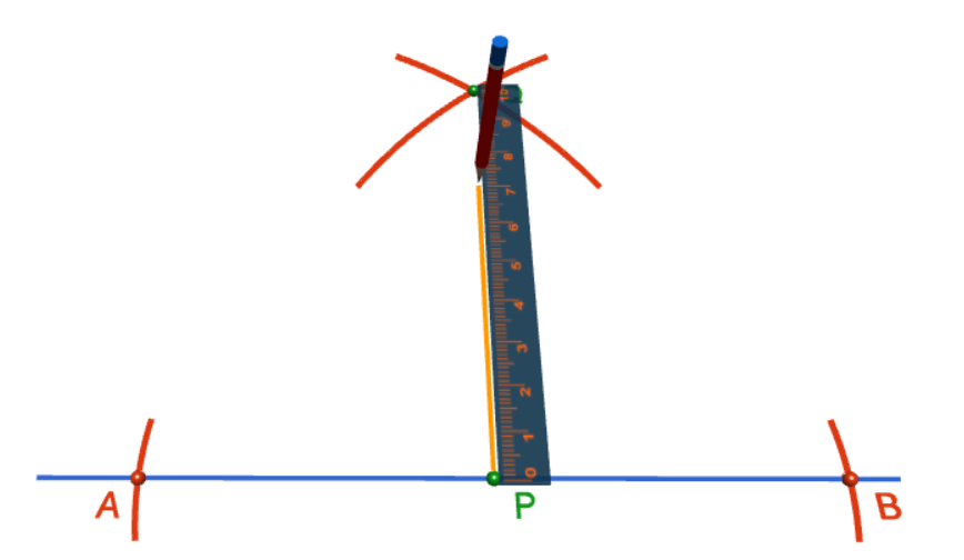 Constructing the Perpendicular to a Line Segment at a Point on the Line Segment