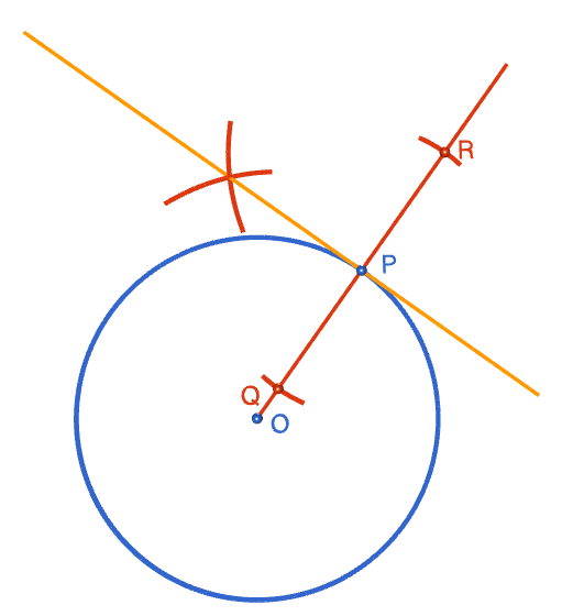 Constructing the Tangent at a Point on a Circle