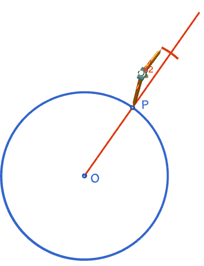 Constructing the Tangent at a Point on a Circle