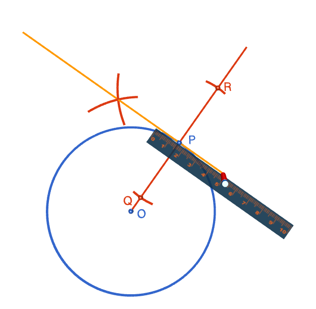 Constructing the Tangent at a Point on a Circle