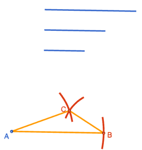 Constructing a Triangle with Sides of Three Given Lengths