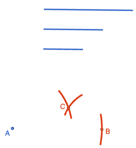 Constructing a Triangle with Sides of Three Given Lengths