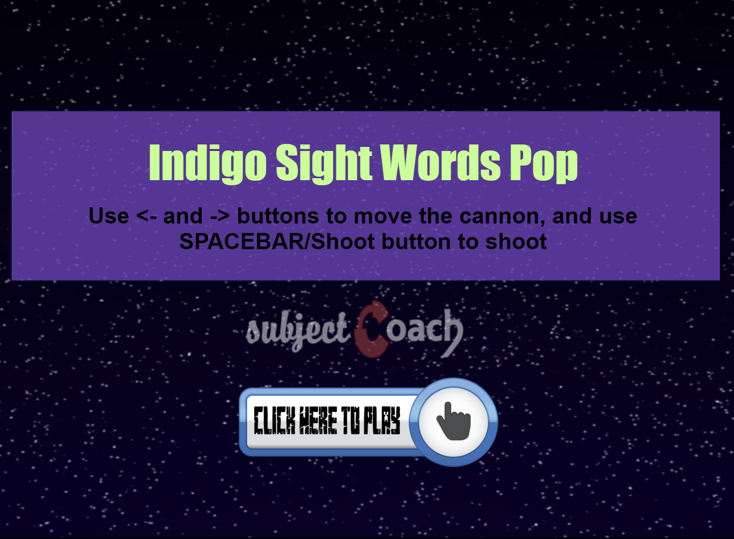 Learn indigo sight words